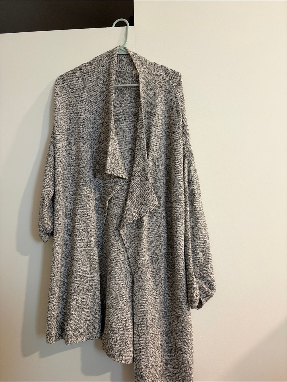 H&M Gray Open-Front Waterfall Cardigan